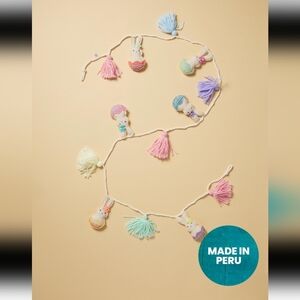 NWT Axayu 7ft Bunny & Easter Egg Garland Flower Tassel